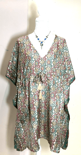 Festival Stall LTD Boho festival Clothing Blouse Tunic Dress Top Kaftan Boho hippy Festival Sari Silk Cover up UK 8 - 18