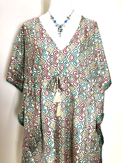 Festival Stall LTD Boho festival Clothing Blouse Tunic Dress Top Kaftan Boho hippy Festival Sari Silk Cover up UK 8 - 18