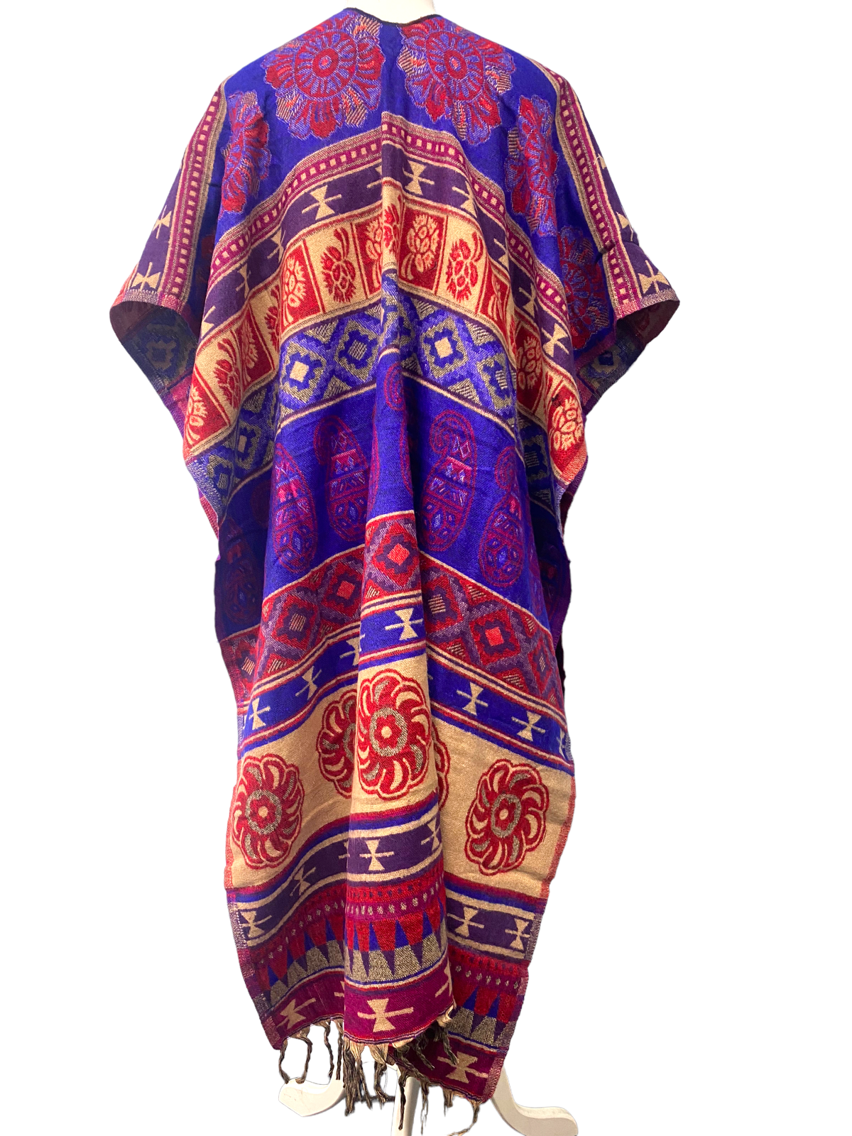 Shawl  RED PURPLE blanket throw cape poncho nepalese yoga festival hippie boho