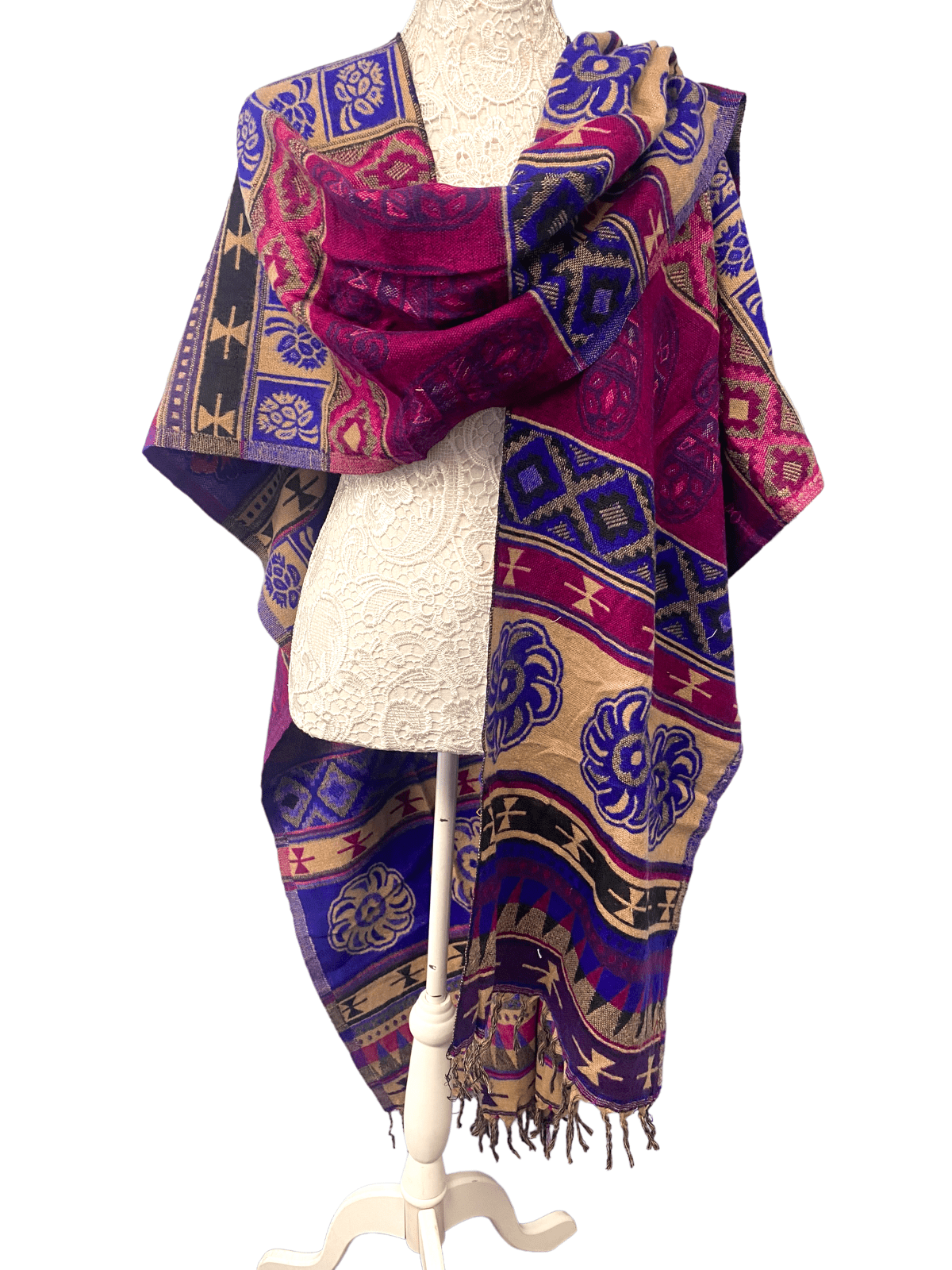 Festival Stall LTD Boho festival Clothing SHAWL FESTIVAL snuggly Wool blanket cape wrap poncho nepalese yoga hippie boho