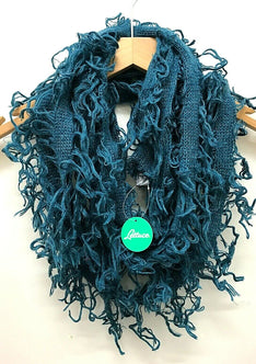 Festival Stall LTD Boho festival Clothing Scarf shaggy blue Boho hippy goth emo funky knit scarf wrap pashmina gift