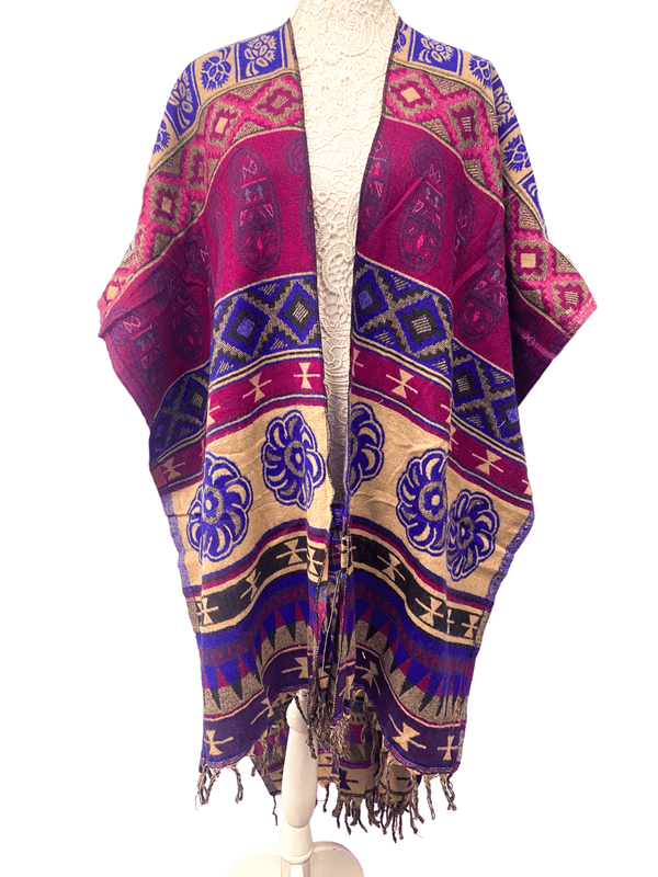 Festival Stall LTD Boho festival Clothing SHAWL FESTIVAL snuggly Wool blanket cape wrap poncho nepalese yoga hippie boho