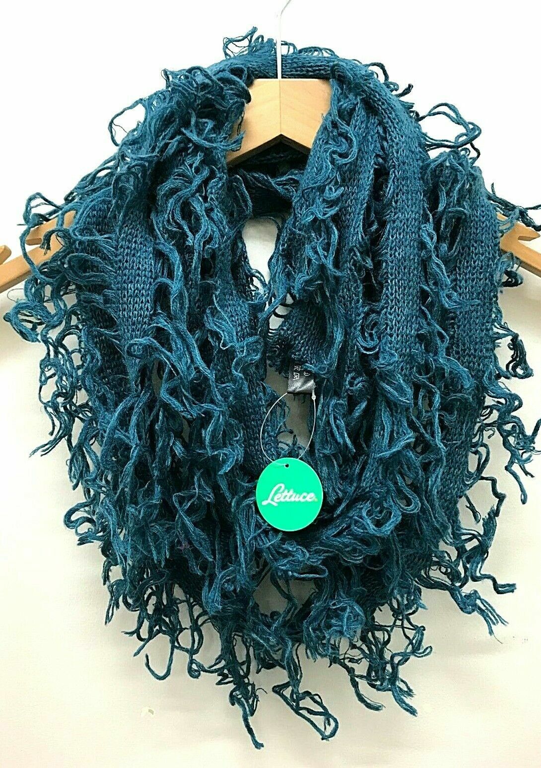 Festival Stall LTD Boho festival Clothing Scarf shaggy blue Boho hippy goth emo funky knit scarf wrap pashmina gift