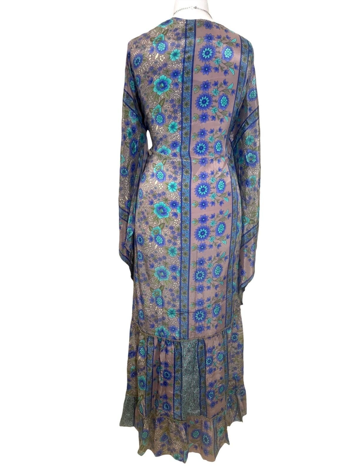 Festival Stall LTD Boho festival Clothing DRESS Boho hippie dusky pink & blue, silk, kimono, wrap, beach cover up, kaftan,