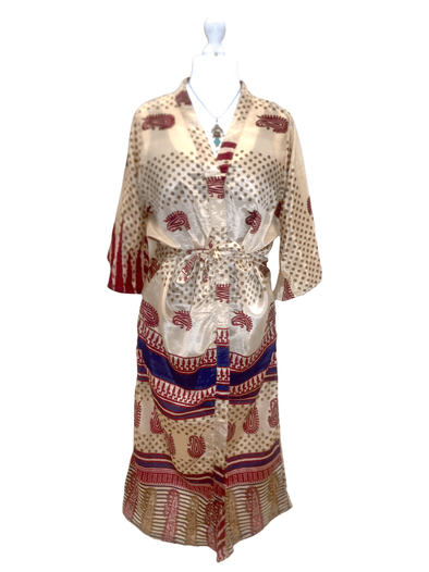 Festival Stall LTD Boho festival Clothing DRESS KIMONO Robe Boho hippy festival, silk beach summer cover up uk 10 12 14 16