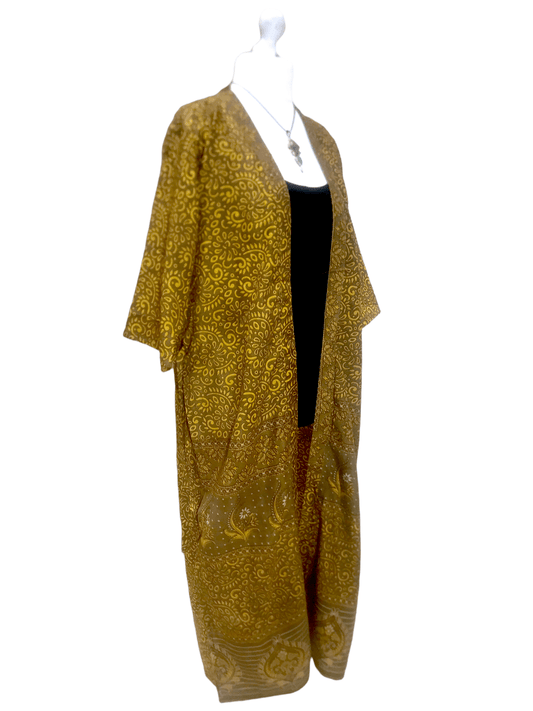 Festival Stall LTD Boho festival Clothing KIMONO WRAP DRESS ROBE Boho hippy festival, silk beach cover up uk 10 12 14 16