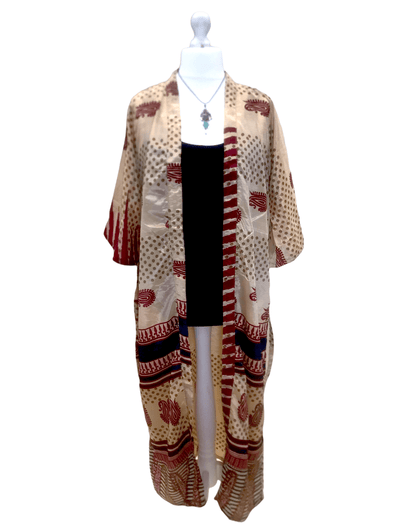 Festival Stall LTD Boho festival Clothing DRESS KIMONO Robe Boho hippy festival, silk beach summer cover up uk 10 12 14 16