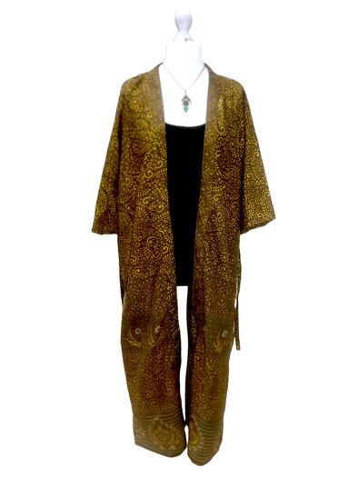 Festival Stall LTD Boho festival Clothing KIMONO WRAP DRESS ROBE Boho hippy festival, silk beach cover up uk 10 12 14 16