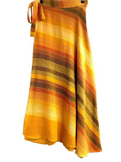 Festival Stall LTD Boho festival Clothing Boho hippy festival yellow cotton long maxi summer wrap skirt uk 8 10 12 14 16