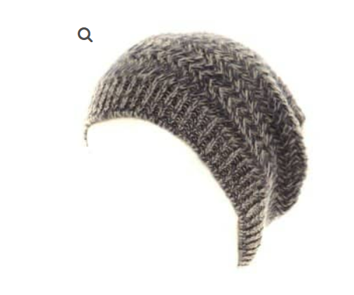 Supersoft Slouch Beanie hat, rib knitted, double thickness