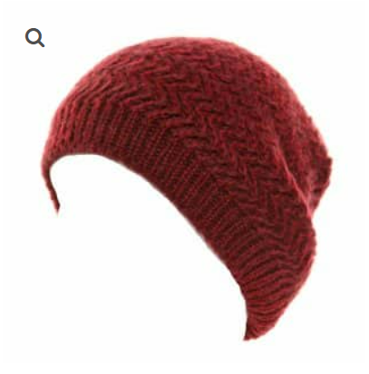 Supersoft Slouch Beanie hat, rib knitted, double thickness