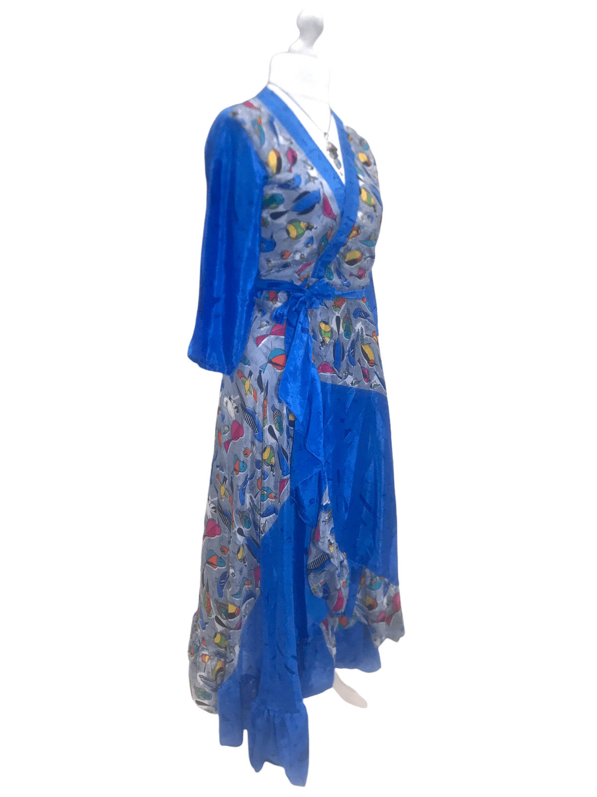 Festival Stall LTD Boho festival Clothing Long Wrap Dress pretty summer Boho hippy Festival maxi Sari - Silk UK 8 10 12 14