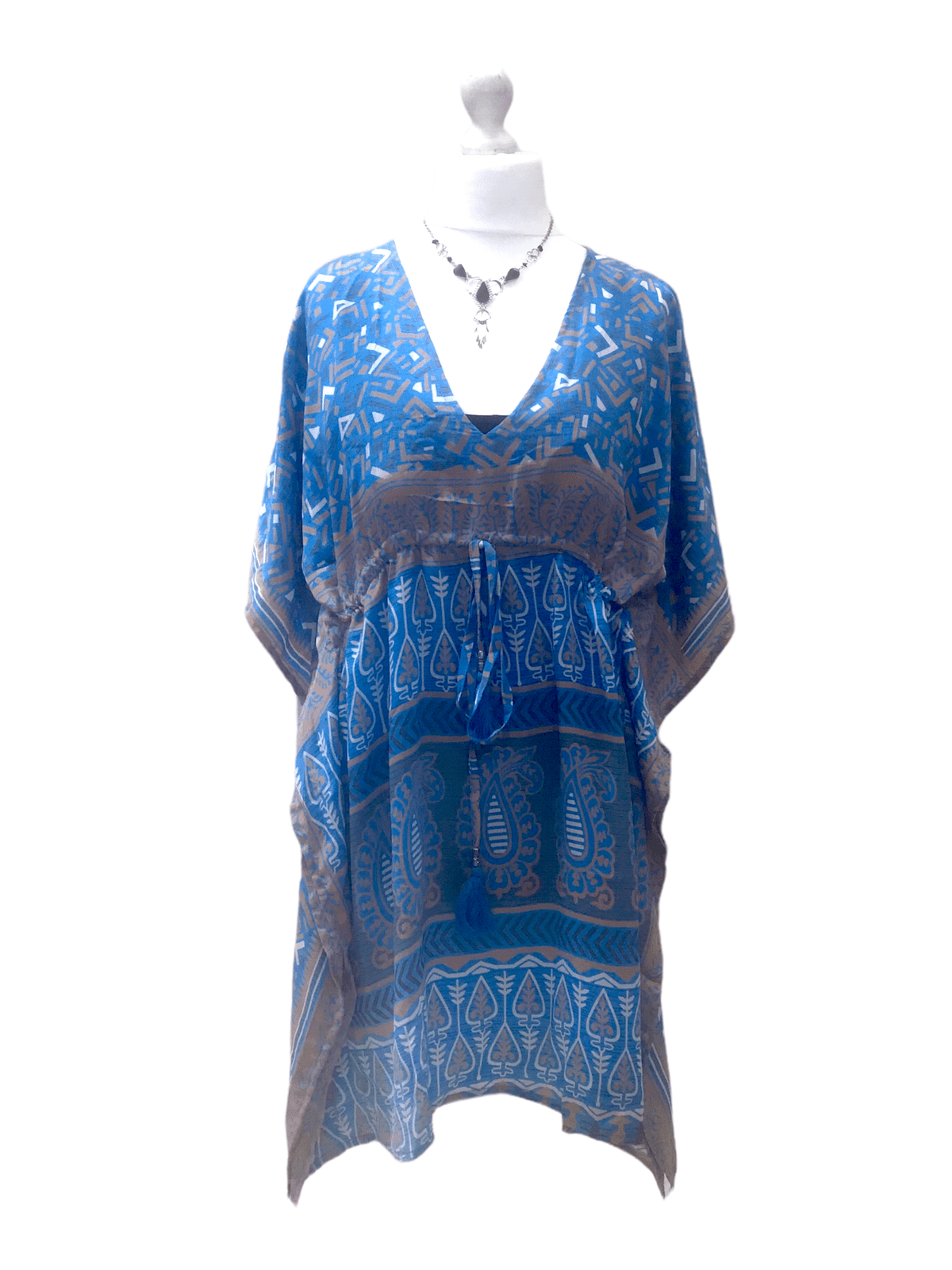 Festival Stall LTD Boho festival Clothing Tunic, Kaftan Top Cover up dress Boho hippy, festival Sari Silk Long UK 8 - 18