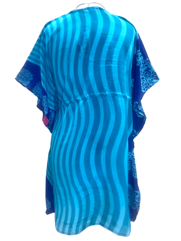 Festival Stall LTD Boho festival Clothing Tunic, Kaftan Top Cover up dress Boho hippy, festival Sari Silk Long UK 8 - 18