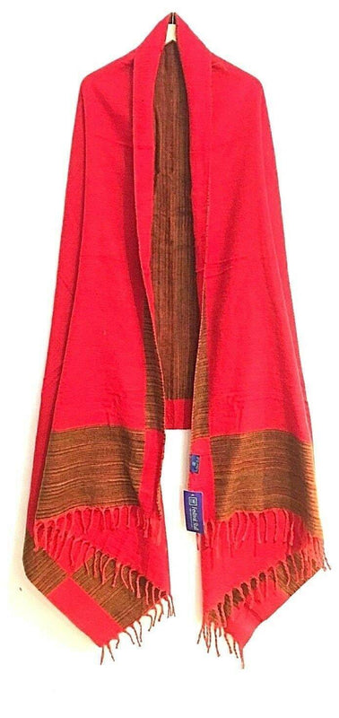 Festival Stall LTD Boho festival Clothing Shawl RED blanket PONCHO scarf wrap yoga meditation hippy boho pashmina fleece