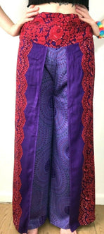 Festival Stall LTD Boho festival Clothing Trouser Yoga Pants, Harem, palazzo, Festival boho hippie, purple red, dance,