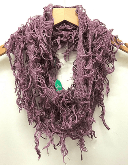 Festival Stall LTD Boho festival Clothing SCARF Boho hippy goth emo funky shaggy PINK PURPLE knit wrap pashmina present