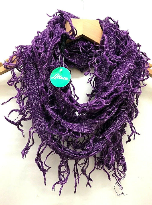 Festival Stall LTD Boho festival Clothing Scarf Purple wrap pashmina Boho hippy goth emo funky shaggy knit present gift