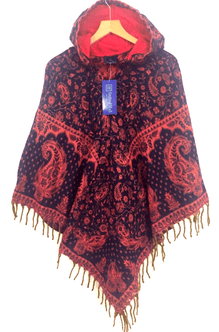 Festival Stall LTD Boho festival Clothing Poncho Purple Cape Shawl jumper Warm Hippy Boho Pashmina Hoodie coat Jacket 8 - 20