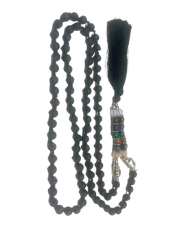 Festival Stall LTD Boho festival Clothing Black NECKLACE lava stone Crystal Gemstone chakra long bead