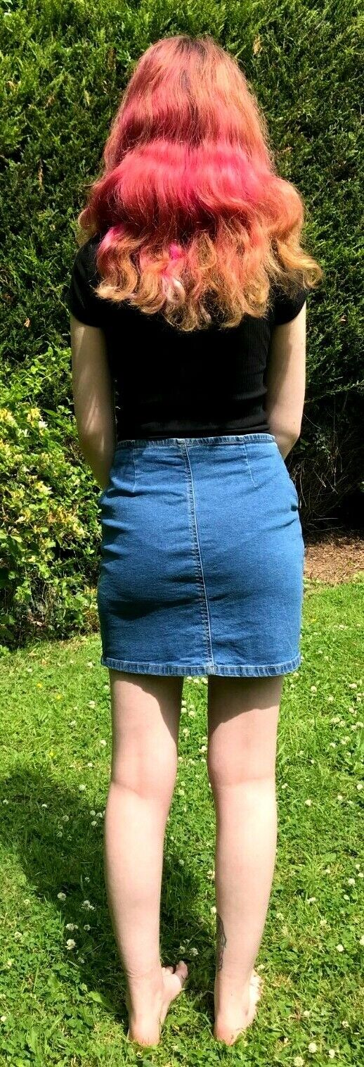 Festival Stall LTD Boho festival Clothing MINI SKIRT SEXY BLUE STONEWASHED DENIM Boho hippy stretch short summer S M L XL