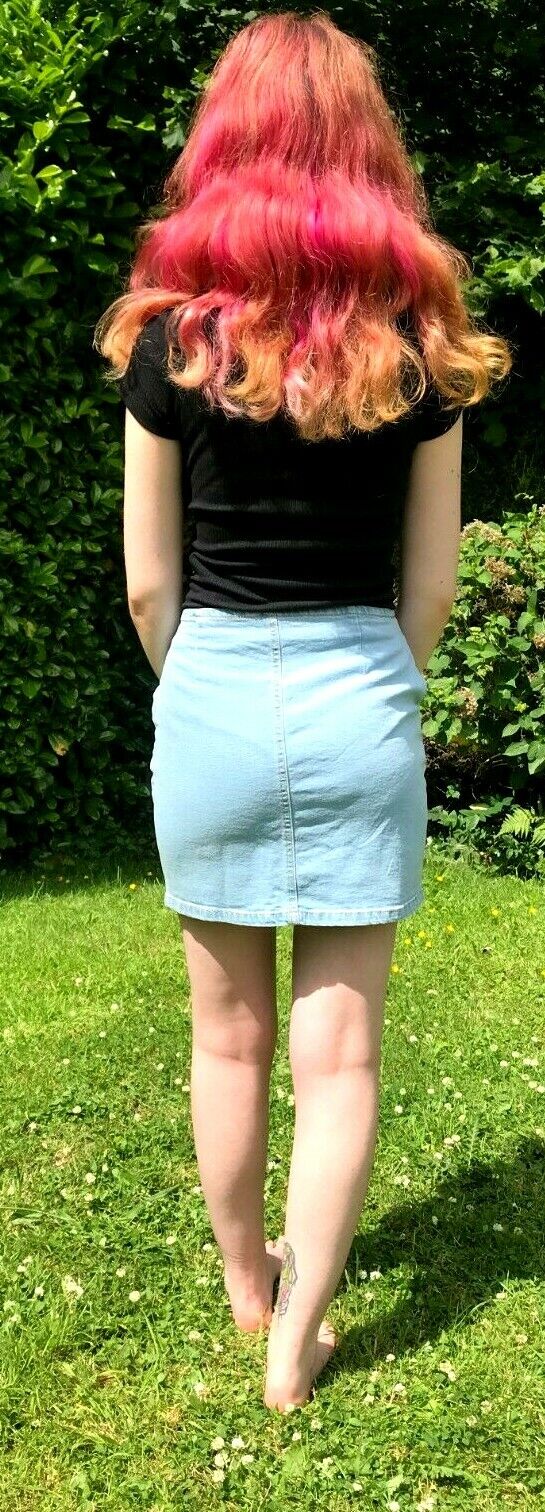 Festival Stall LTD Boho festival Clothing MINI SKIRT SEXY BLUE STONEWASHED DENIM Boho hippy stretch short summer S M L XL