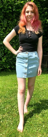 Festival Stall LTD Boho festival Clothing MINI SKIRT SEXY BLUE STONEWASHED DENIM Boho hippy stretch short summer S M L XL