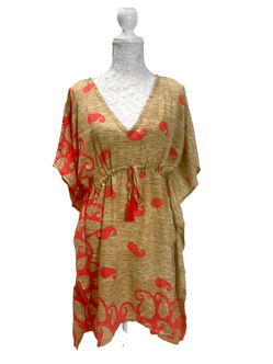 Festival Stall LTD Boho festival Clothing Tunic dress Kaftan Top Cover up Boho hippy festival Sari Silk One Size 8 - 18