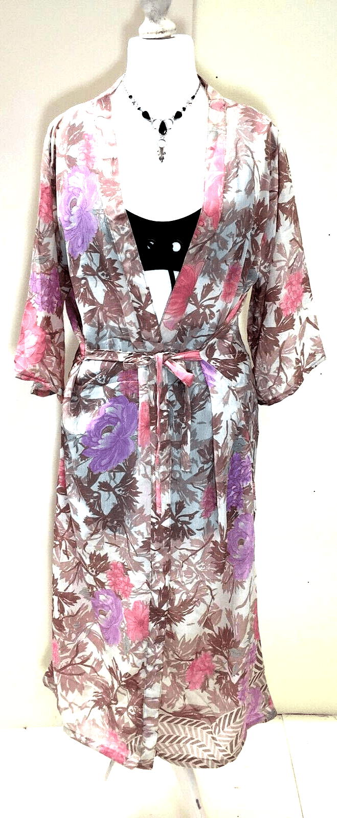 Festival Stall LTD Boho festival Clothing Boho Hippy Festival, Silk Beach Summer Cover Up Kimono robe dress UK 10 12 14 16