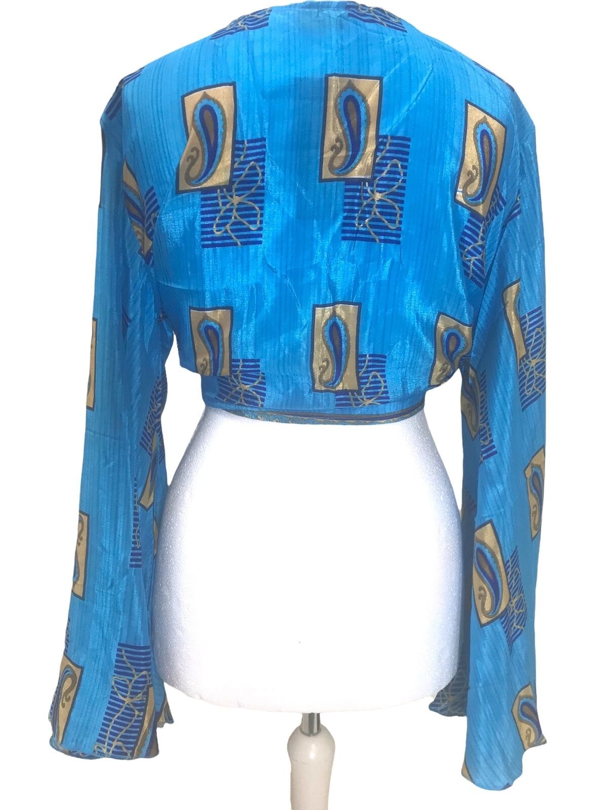 Festival Stall LTD Boho festival Clothing Blouse Top Kaftan Kimono Wrap Boho hippy festival retro SILK vintage 8 10 12 14