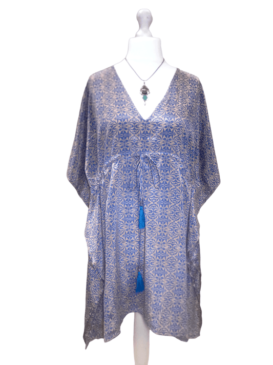 Festival Stall LTD Boho festival Clothing Tunic dress Kaftan Top Cover up Boho hippy festival Vintage Sari Silk retro 8 - 18