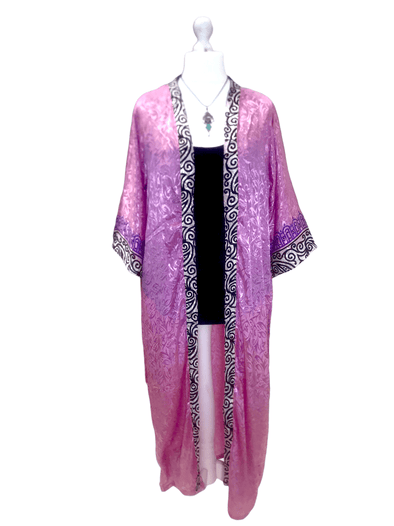 Festival Stall LTD Boho festival Clothing Boho hippy festival, silk beach summer cover up kimono robe dress uk 10 12 14 16