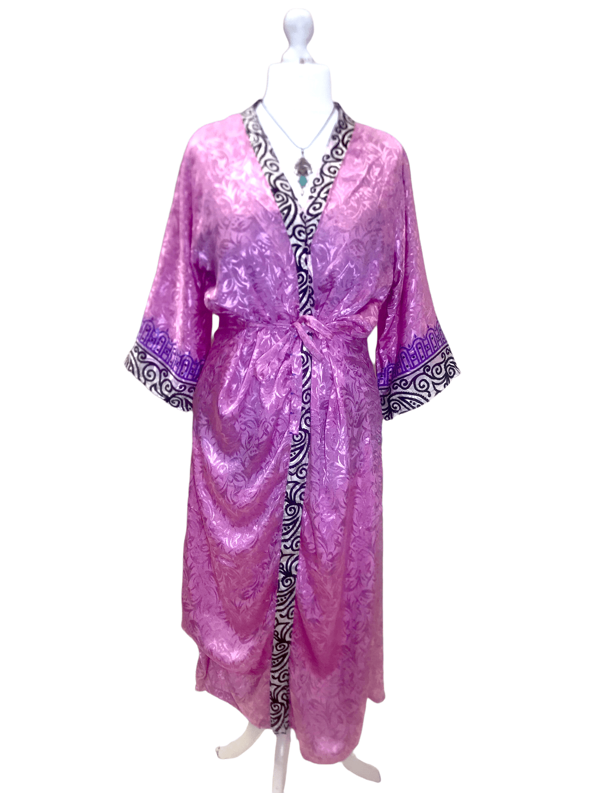 Festival Stall LTD Boho festival Clothing Boho hippy festival, silk beach summer cover up kimono robe dress uk 10 12 14 16