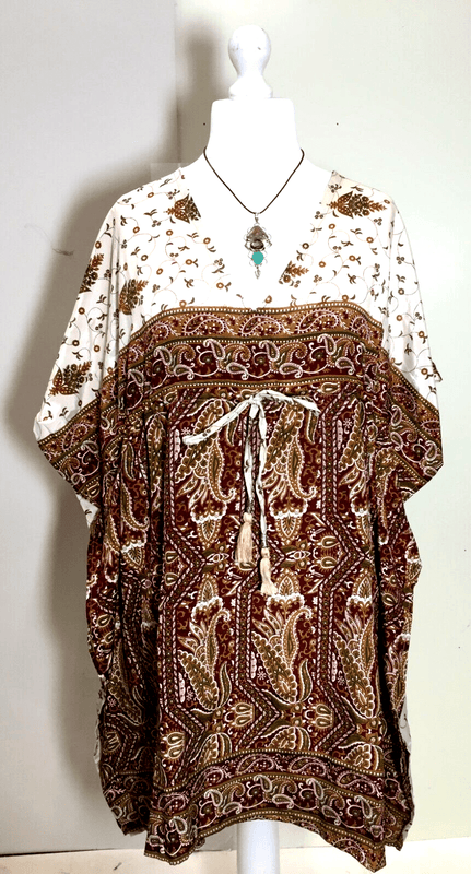 Festival Stall LTD Boho festival Clothing KAFTAN Tunic Dress Top blouse Boho hippy festival Sari Silk Cover up UK 8 - 18