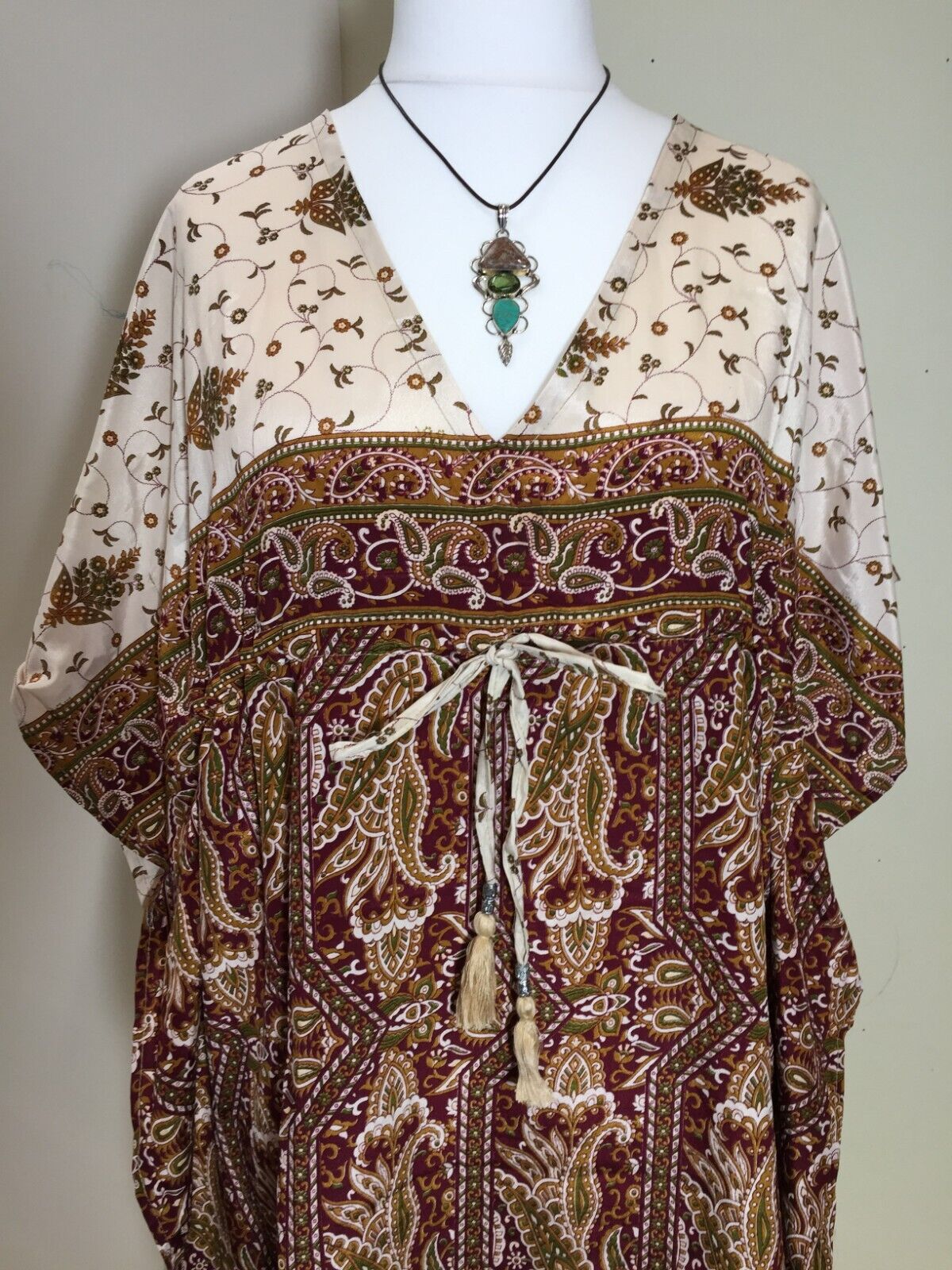 Festival Stall LTD Boho festival Clothing KAFTAN Tunic Dress Top blouse Boho hippy festival Sari Silk Cover up UK 8 - 18