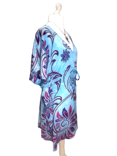 Festival Stall LTD Boho festival Clothing Dress Tunic Kaftan Top Cover up Boho hippy, festival Sari Silk short UK 8 - 12