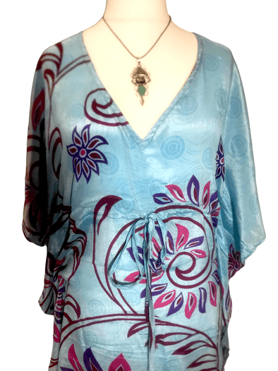 Festival Stall LTD Boho festival Clothing Dress Tunic Kaftan Top Cover up Boho hippy, festival Sari Silk short UK 8 - 12