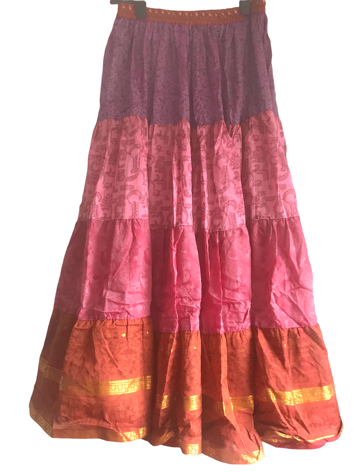 Festival Stall LTD Boho festival Clothing Boho Hippy Festival Gypsy Maxi long Skirt RED Silk UK 8 10 12 14 16 18 20 22