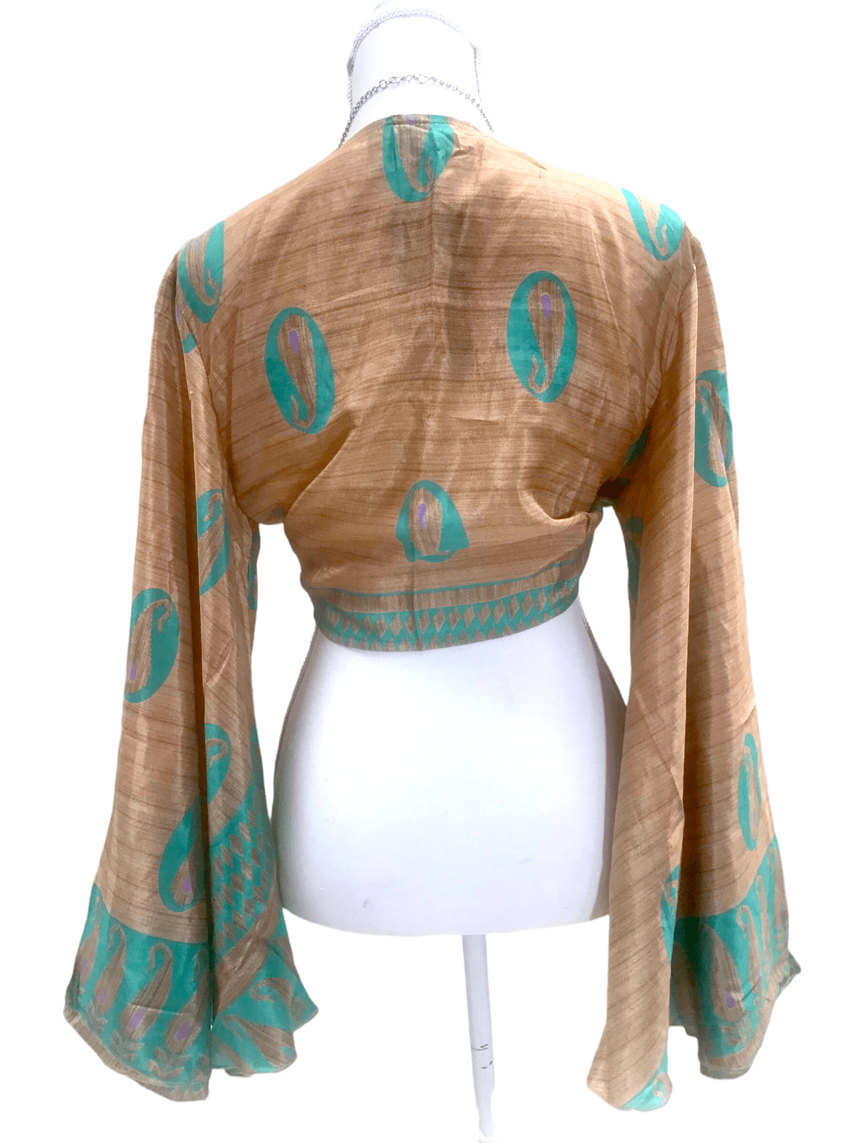 Festival Stall LTD Boho festival Clothing Blouse Top Kaftan Kimono Wrap Boho hippy festival retro SILK vintage 8 10 12 14