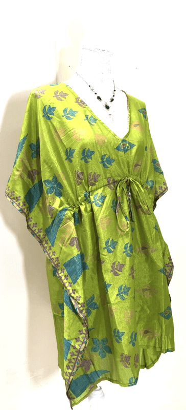 Festival Stall LTD Boho festival Clothing Tunic dress, Kaftan Top Cover up Boho hippy festival Sari Silk One Size 8 - 18