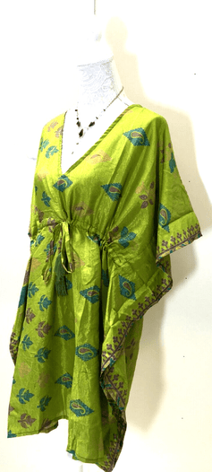 Festival Stall LTD Boho festival Clothing Tunic dress, Kaftan Top Cover up Boho hippy festival Sari Silk One Size 8 - 18