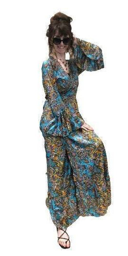 Wrap Dress Boho hippy silk long maxi, summer beach festival, party uk 8 10 12 14