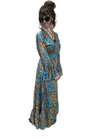 Wrap Dress Boho hippy silk long maxi, summer beach festival, party uk 8 10 12 14