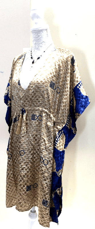 Festival Stall LTD Boho festival Clothing Tunic dress, Kaftan Top Cover up Boho hippy festival Sari Silk One Size 8 - 18