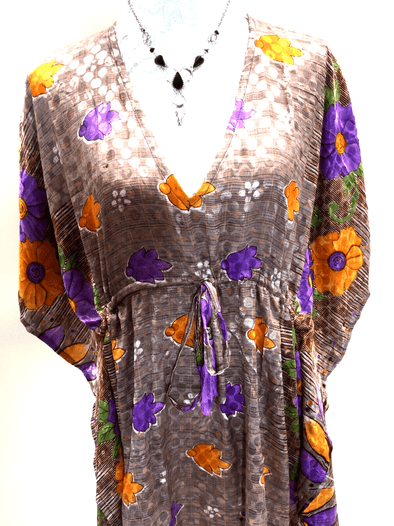 Festival Stall LTD Boho festival Clothing Tunic dress, Kaftan Top Cover up Boho hippy festival Sari Silk One Size 8 - 18