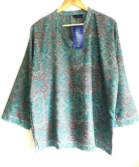 SILK TUNIC blouse top V-neck Festival boho hippie retro INDIAN SUMMER UK 8-18