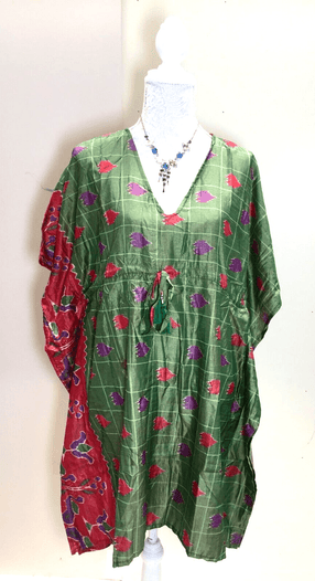 Festival Stall LTD Boho festival Clothing Kaftan Tunic Dress Top blouse Boho hippy festival Sari Silk Cover up UK 8 - 18