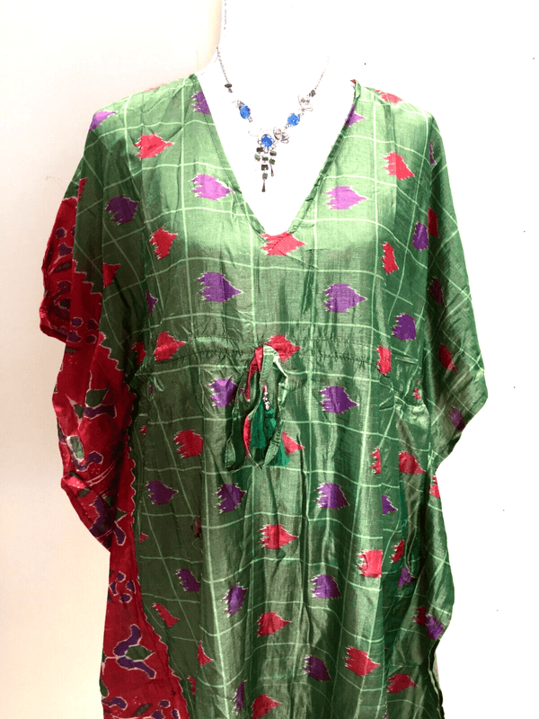 Festival Stall LTD Boho festival Clothing Kaftan Tunic Dress Top blouse Boho hippy festival Sari Silk Cover up UK 8 - 18