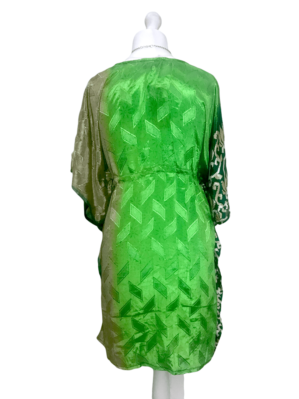 Festival Stall LTD Boho festival Clothing Long Tunic Kaftan Top Cover up dress Boho hippy vintage Sari Silk ONE SIZE 8 - 18