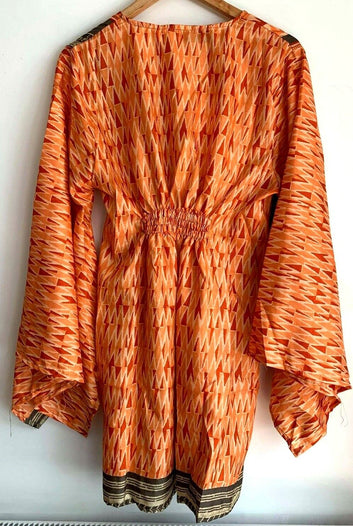 Festival Stall LTD Boho festival Clothing KAFTAN tunic top blouse dress cover up Boho hippy festival sari silk ONE SIZE